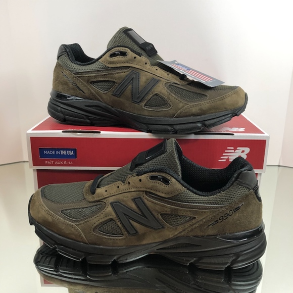 new balance 990v4 running course military green